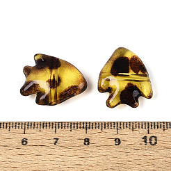 透明なアクリルビーズ  魚  ライトカーキ  17.5~18x21~22x6.5~7mm  穴：2.2mm&nbsp;TACR-T029-20B