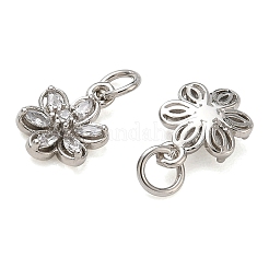 Brass Micro Pave Clear Cubic Zirconia Charms&nbsp;CU-CBA6E4E-05P