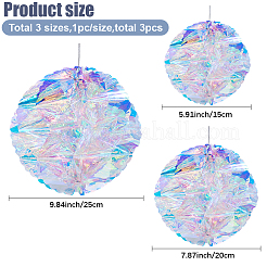 3Pcs 3 Styles Plastic Round Pendant Decorations&nbsp;DIY-GF0011-71