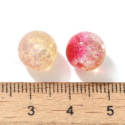 混合スタイルのガラスビーズ  ラウンド  ピンク  8~10mm&nbsp;GLAA-XCP0012-02B