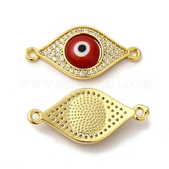 Rack Plating Real 18K Gold Plated Brass Micro Pave Clear Cubic Zirconia Connector Charms&nbsp;ZIRC-L102-02G