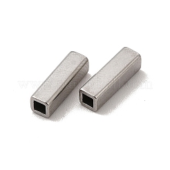 変色しない304ステンレススチールビーズ  長方形  ステンレス鋼色  10x3x3mm  穴：1.8x1.8mm&nbsp;STAS-H179-04C-P
