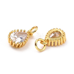 Brass Micro Pave Cubic Zirconia Pendants&nbsp;ZIRC-D120-01G-08
