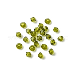 プレシオサ®クリスタルビーズ  チェコクリスタル  双円錐形(451 69 302 ロンデル)  50230 オリビン  3mm  穴：0.8mm&nbsp;X-PRC-BA3-50230