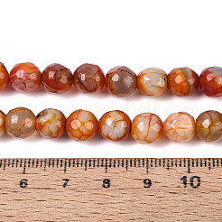 Dyed & Heated Natural Fire Crackle Agate Beads Strands&nbsp;G-N359-01A-06