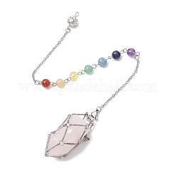 304 Stainless Steel Chain Macrame Pouch Empty Stone Holder Dowsing Pendulums&nbsp;HJEW-JM02327-03