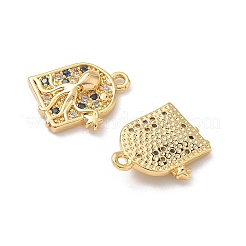 Brass Micro Pave Cubic Zirconia Charms&nbsp;X1-KK-C099-01E-G