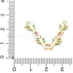 Brass Micro Pave Cubic Zirconia Connector Charms&nbsp;CU-CBA5B4D-03G-01