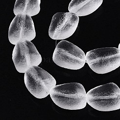 Frosted Handmade Lampwork Beads Strands&nbsp;LAMP-Q041-06F