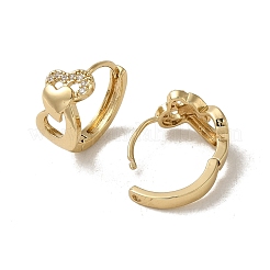 Brass Micro Pave Cubic Zirconia Hoop Earring&nbsp;EJEW-L271-05KCG-02