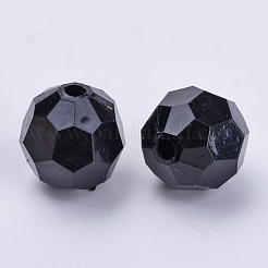 アクリルビーズ  多面カット  ラウンド  ブラック  8x7mm  穴：1.5mm  約1810個/500g&nbsp;TACR-Q257-8mm-V72