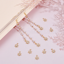 20Pcs Brass Glass Charms&nbsp;KK-BC0014-95