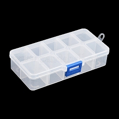 （不良品処分セール：傷あり）10グリッド透明オーガナイザー収納プラスチックボックス  調整可能な仕切りボックス  長方形  ホワイト  13.7x7.4x3cm&nbsp;CON-XCP0002-74