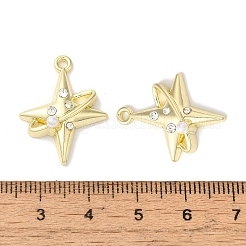 ラックメッキ合金ペンダント  ABSイミテーションパールとラインストーン付き  カドミウムフリー＆ニッケルフリー＆鉛フリー  スターのチャーム  ゴールドカラー  クリスタル  24x18x6mm  穴：1.6mm&nbsp;FIND-I039-020G-02
