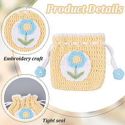 1Pc Flower Knitting Wallet&nbsp;AJEW-GF0011-09D