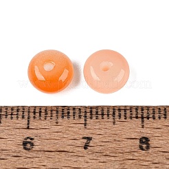 ベーキングペイント模造翡翠ガラスビーズ  ロンデル  オレンジ  7.5~8.5x4~5mm  穴：1.5~1.8mm  約2500個/1000g&nbsp;GL-N006-01B-05