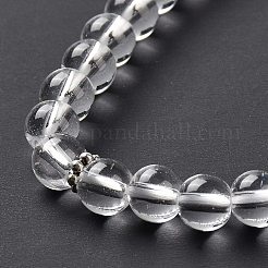 Natural Quartz Crystal Bullet & Tassel Pendant Necklace with Mixed Gemstone Beaded Chains&nbsp;NJEW-E585-02G