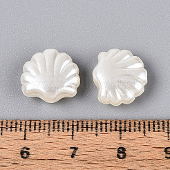 ABSプラスチックパール調ビーズ  シェル形状  乳白色  11.5x12.5x5mm  穴：1.5mm  約1111個/500g&nbsp;OACR-T028-91