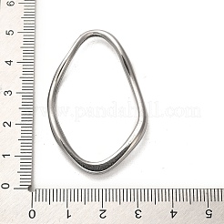 変色しない304ステンレススチール製リンクリング  ツイストティアドロップ  ステンレス鋼色  46x29.5x3.5mm  内径：40.2x23.5mm&nbsp;STAS-Q316-04C-P