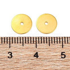真鍮製スペーサービーズ  長持ちメッキ  ディスク  ゴールドカラー  8x0.5mm  穴：0.9mm&nbsp;KK-K241-22G