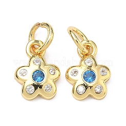 Brass Micro Pave Cubic Zirconia Pendants&nbsp;KK-P348-05G