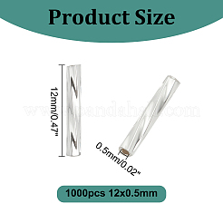 1000Pcs Glass Twisted Bugle Beads&nbsp;SEED-HY0001-12A