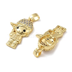 Boy Brass Micro Pave Cubic Zirconia Pendants&nbsp;KK-M325-15A-G