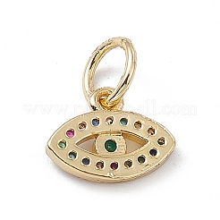 Rack Plating Brass Micro Pave Cubic Zirconia Charms&nbsp;KK-G451-21G