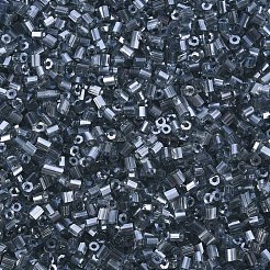 ガラス竹ビーズ  透明色光沢  スレートブルー  2.5~3x2mm  穴：0.9mm  約15000個/ポンド&nbsp;SEED-S032-11A-112