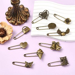 バックパックの服用の20スタイルの合金キルトピン10個。  アンティークブロンズ  混合図形  16~54.5x23~61.5x7~9mm  2個/スタイル&nbsp;JEWB-CJ0003-24