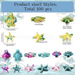 100Pcs 10 Colors Synthetic Turquoise Beads&nbsp;G-YW0002-01A