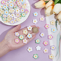105Pcs 7 Colors Plumeria Flower Opaque Resin Cabochons&nbsp;CRES-UN0001-04