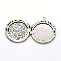 Brass Locket Pendants&nbsp;KK-F717-41AB-NR