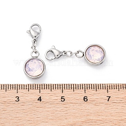 304ステンレススチールラインストーンペンダント  カニカン  ミックスカラー  27mm&nbsp;STAS-D301-26P
