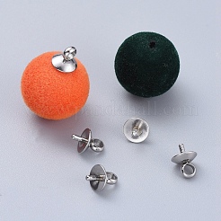 201 ステンレス カップ パール ペグ ベイル ピン ペンダント  片穴パーツ用  ステンレス鋼色  6x5mm  ピン：1mm  穴：2.5mm&nbsp;STAS-E030-5