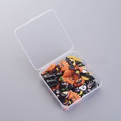 ハロウィンモチーフの樹脂カボション  混合図形  ミックスカラー  8.2x8.2x2.7cm  35個/箱&nbsp;CRES-X0010-07