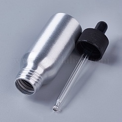 50mlアルミ空ティアドロップボトル  PPプラスチックねじ蓋付き  エッセンシャルオイル用アロマセラピーラボ用化学薬品  ブラック  10.8x3.5cm  容量：50ml（1.69液量オンス）&nbsp;LS-MRMJ-WH0033-01B