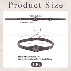 1Pc Middle Ages Retro Imitation Leather Viking Headbands&nbsp;OHAR-CL0001-02A