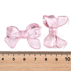 透明なアクリルビーズ  蝶結び  ピンク  24x33x7mm  穴：1.8mm  約241個/500g&nbsp;MACR-N013-069E