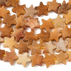 天然石トパーズ翡翠ビーズ連売り  スター  6x6x2mm  穴：0.7mm  約72個/連  14.96''（38センチメートル）&nbsp;G-F817-A09-01