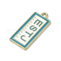 Mbtiテーマ合金エナメルペンダント  ゴールドカラー  estjという単語が書かれた長方形  11.5x28x1.5mm  穴：1.8mm&nbsp;ENAM-I083-01G-02