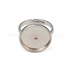 304ステンレススチールカフリング部品  ベゼルカップリングのセッティング  フラットラウンド  ステンレス鋼色  トレイ：16mm  内径：15.5mm&nbsp;STAS-D372-05P-01E