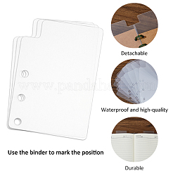 長方形PPプラスチックノートブックインデックス仕切りシート50枚  バインダー用タブ仕切り  透明  90x63x0.4mm&nbsp;AJEW-FH0009-23A