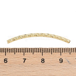 カーブ真鍮製チューブビーズ  18KGP本金メッキ  34x2mm  穴：1mm&nbsp;KK-D508-12G