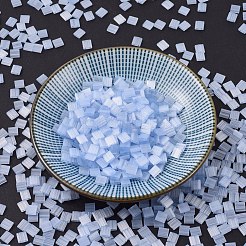 MIYUKIティラビーズ  日本製シードビーズ  2穴  （tl2562)シルクペールブルー  5x5x1.9mm  穴：0.8mm  約590個/50g&nbsp;SEED-X0054-TL2562