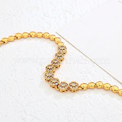 Brass Micro Pave Clear Cubic Zirconia Link Chain Bracelets for Women&nbsp;HV4092