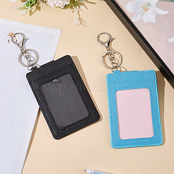 2 Sets 2 Colors Rectangle Imitation Leather Name Card Holders&nbsp;AJEW-SC0004-35