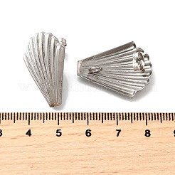 304ステンレススチールスタッドピアス金具  シェル形状  ステンレス鋼色  25.5x20.5mm  穴：3mm  ピン：0.8mm&nbsp;STAS-B087-08A-G-1