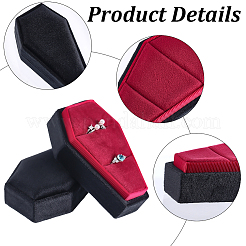 1Pc Coffin Shaped Velvet Ring Organizer Boxes&nbsp;AJEW-BBC0001-08
