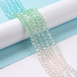 10 Strands Transparent Gradient Color Glass Beads Strands&nbsp;GLAA-CJ0002-09B